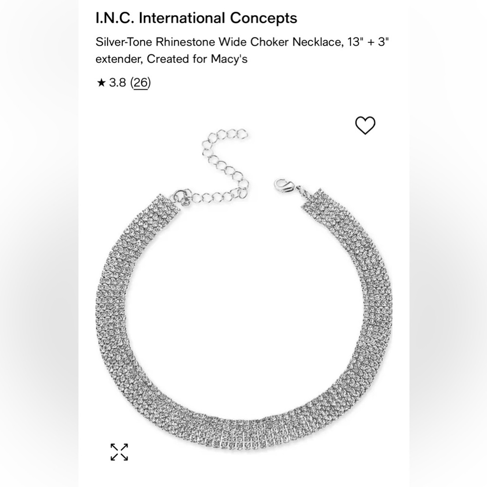 I.N.C. International Concepts
Silver-Tone Rhinestone Wide Choker Necklace
